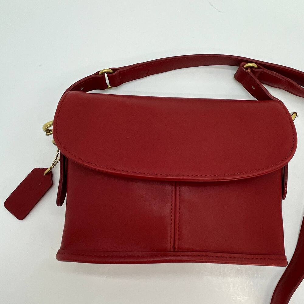 Vintage Coach Equestrian Small Flap Bag 9801 Red USA 1997 - Picture 2 of 10